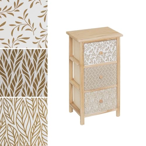 DRW Schrank mit 3 Schubladen MDF Holz in Natur von DRW