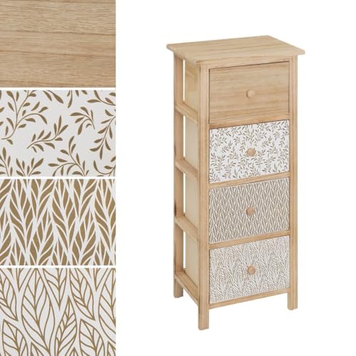 DRW Schrank mit 4 Schubladen MDF Holz in Natur von DRW