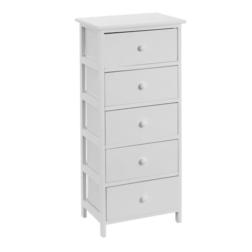 DRW Schrank mit 5 Schubladen aus MDF-Holz in Weiß DRW Schrank mit 5 Schubladen aus MDF-Holz in Weiß von DRW