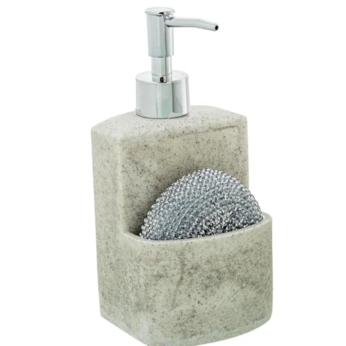 DRW Schwammspender aus Polyresin, Grau, 9 x 9 x 18,5 cm DRW Schwammspender aus Polyresin, Grau, 9 x 9 x 18,5 cm von DRW