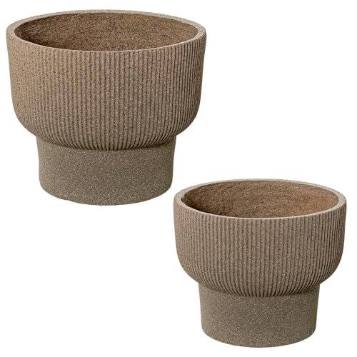 DRW Set mit 2 Blumentöpfen aus Kunstharz in Beige, 38 x 38 x 31 cm DRW Set mit 2 Blumentöpfen aus Kunstharz in Beige, 38 x 38 x 31 cm von DRW