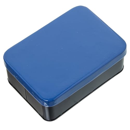 DRW Set mit 2 Boxen aus emailliertem Metall, blau, 13 x 18 x 7 cm von DRW