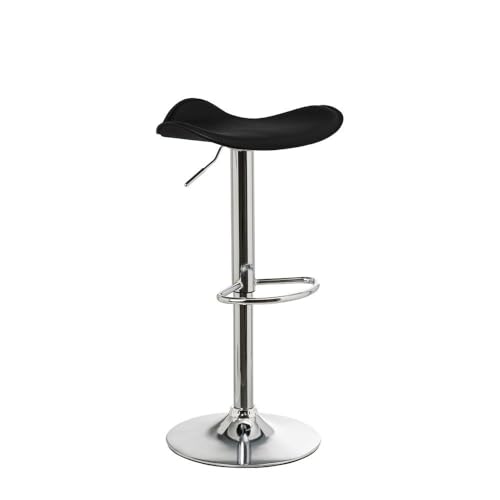 DRW Set mit 2 Hockern aus Kunstleder und Metall in Schwarz und Chrom von DRW