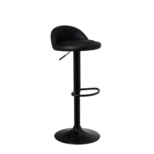 DRW Set mit 2 Hockern aus Kunstleder und Metall in Schwarz DRW Set mit 2 Hockern aus Kunstleder und Metall in Schwarz von DRW