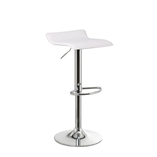 DRW Set mit 2 Hockern aus Kunstleder und Metall in Weiß und Chrom DRW Set mit 2 Hockern aus Kunstleder und Metall in Weiß und Chrom von DRW