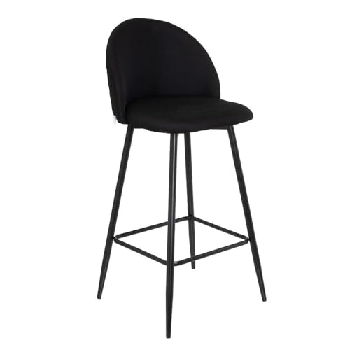 DRW Set mit 2 Hockern aus Metall und Stoff in Schwarz von DRW
