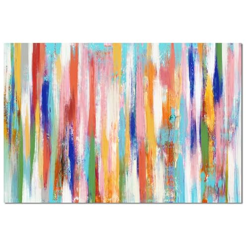 DRW Set mit 2 Leinwandbildern, abstrakt, mit einem Teil von Hand in Blau, Gelb und Rot, 80 x 3 x 120 cm von DRW