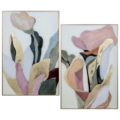 DRW Set mit 2 abstrakten Blumenbildern mit Holzrahmen in kräftigen Farbtönen, 61,5 x 3,8 x 91,5 cm DRW Set mit 2 abstrakten Blumenbildern mit Holzrahmen in kräftigen Farbtönen, 61,5 x 3,8 x 91,5 cm von DRW