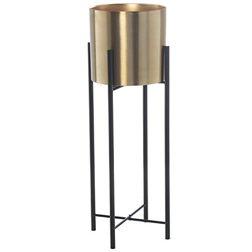 DRW Set mit 2 runden Füßen aus vergoldetem Metall 27,5 x 75 cm, Blumentopf 24 x 23 cm DRW Set mit 2 runden Füßen aus vergoldetem Metall 27,5 x 75 cm, Blumentopf 24 x 23 cm von DRW