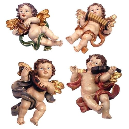 DRW Set mit 4 Engelchen mit Instrumenten zum Aufhängen an der Wand, 25 cm hoch, Mehrfarbig, estandar DRW Set mit 4 Engelchen mit Instrumenten zum Aufhängen an der Wand, 25 cm hoch, Mehrfarbig, estandar von DRW