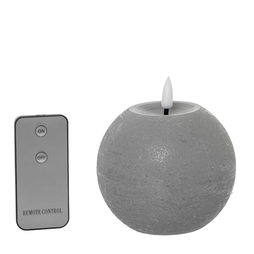 DRW Set mit 4 Kerzen, Wachskugel und LED, mit Fernbedienung, Grau, 10 x 10 x 8,5 cm DRW Set mit 4 Kerzen, Wachskugel und LED, mit Fernbedienung, Grau, 10 x 10 x 8,5 cm von DRW