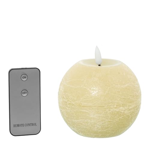 DRW Set mit 4 Kerzen, Wachskugel und LED, mit Fernbedienung, elfenbeinfarben, 10 x 10 x 8,5 cm DRW Set mit 4 Kerzen, Wachskugel und LED, mit Fernbedienung, elfenbeinfarben, 10 x 10 x 8,5 cm von DRW