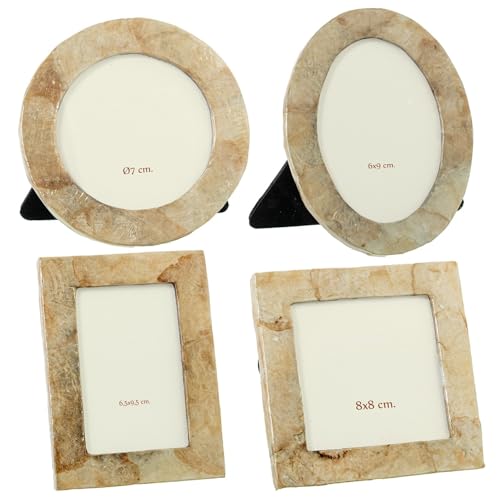 DRW Set mit 4 Mini-Bilderrahmen aus Perlmutt, 10,4 x 10,4 x 2, 8,5 x 12,4 x 2 und 9,5 x 12,4 x 2 cm DRW Set mit 4 Mini-Bilderrahmen aus Perlmutt, 10,4 x 10,4 x 2, 8,5 x 12,4 x 2 und 9,5 x 12,4 x 2 cm von DRW