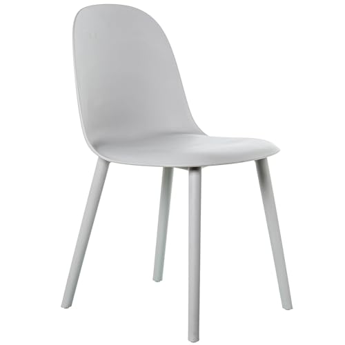 DRW Set mit 4 Stühlen aus Polypropylen, Grau, 49 x 45 x 81 cm, Kunststoff, Medidas: 49x45x81 cm von DRW