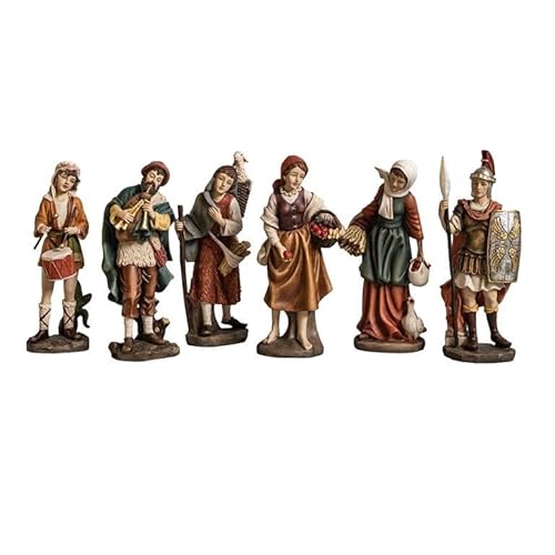 DRW Set mit 6 Figuren für das Portal de Belen aus Kunstharz, handbemalt, 25 cm hoch von DRW