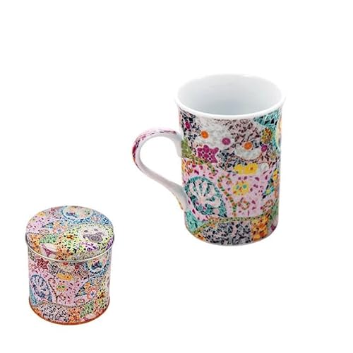 DRW Set mit 6 Tassen in Porzellandose mit den Elementen von Gaudi Tasse: 9 x 9 x 11 cm von DRW