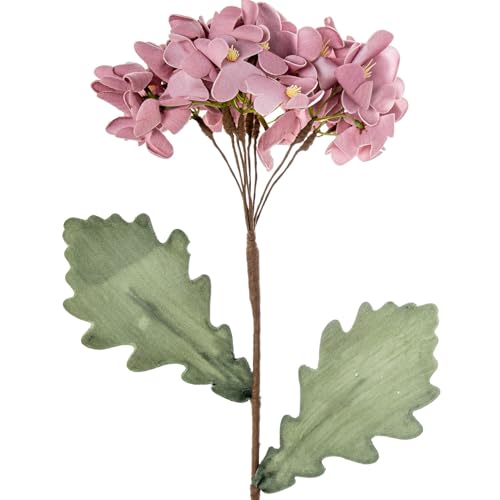 DRW Set mit 6 künstlichen Blättern aus Eva-Schaum, Kunststoff und violettem Papier, 70 cm, Medidas: 70cm von DRW