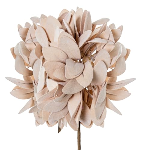DRW Set mit 6 künstlichen Blumen aus Eva-Schaum, Kunststoff und Papier, beige, 65 cm, Medidas: 65cm von DRW
