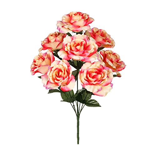 DRW Set mit 6 rosa Blumensträußen in Blumenstrauß 8 Köpfe 50 cm hoch von DRW