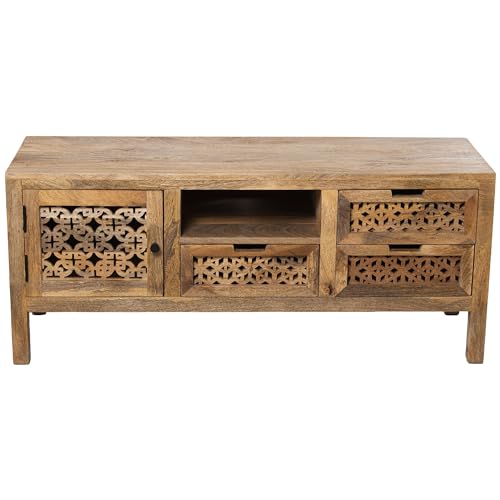 DRW Sideboard, Holz, Natur, 120x40x50cm von DRW