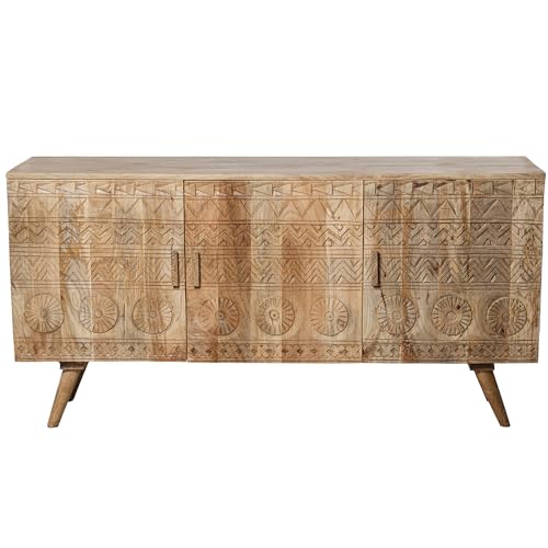 DRW Sideboard, Holz, Natur, 155x40x78cm von DRW