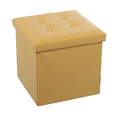 DRW Sitzsack, Kunstleder, Gold, 38x38x38 cm von DRW