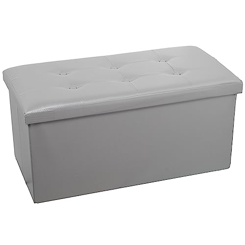 DRW Sitzsack, Kunstleder, Silber, 38x77x38 cm von DRW