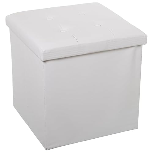 DRW Sitzsack zum Aufkleben, aus Kunstleder, weiß, 45 x 45 x 45 cm von DRW
