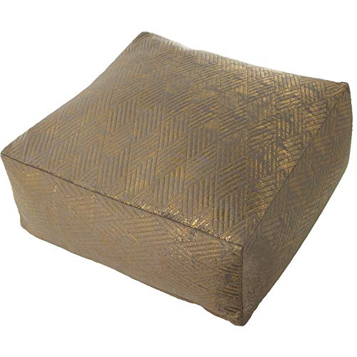 DRW Sitzsack, Polyester, mit Zeichnungen in Grau und Gold, 60 x 60 x 25 cm von DRW