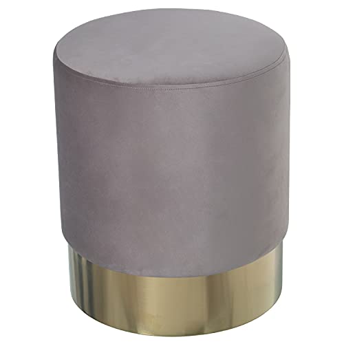 DRW Sitzsack aus Holz + MDF, Metall und Polyester in Hellgrau, 35 x 42 x 10 cm, Grau und Gold, 35x42x10cm von DRW