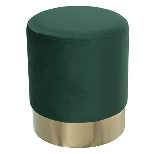 DRW Sitzsack aus Holz + MDF, Metall und Polyester in dunkelgrün und Gold, 35 x 42 x 10 cm, grün, 35x42x10cm von DRW