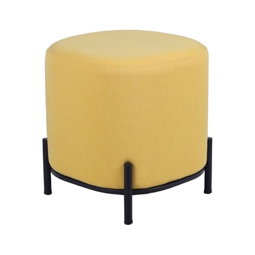 DRW Sitzsack aus Holz und Metall, gepolstert in Gelb und Schwarz, 38 x 38 x 41 cm von DRW