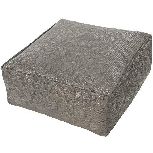 DRW Sitzsack aus Polyester, mit Motiven in Grau und Silber, 60 x 60 x 25 cm von DRW