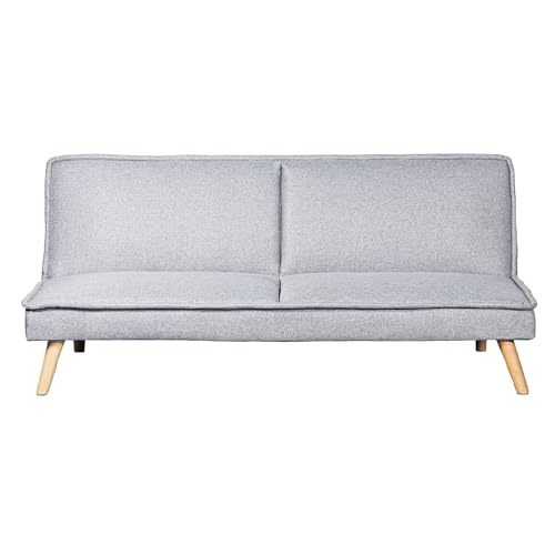 DRW Sofa, Polyester und Holz, beige, 180x84x72cm von DRW