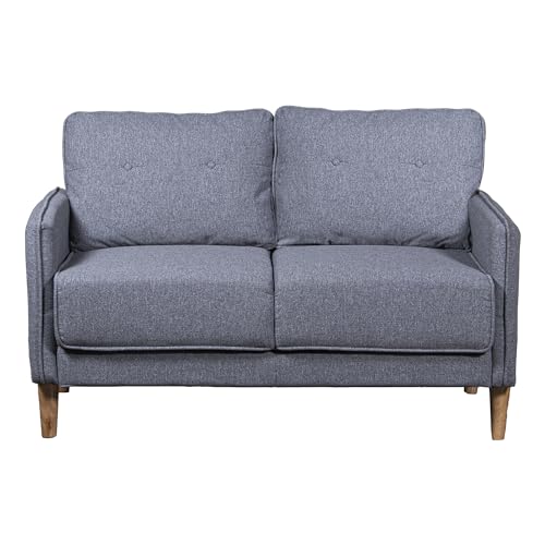 DRW Sofa, Polyester und Holz Gummi, grau, 131x75x86cm von DRW