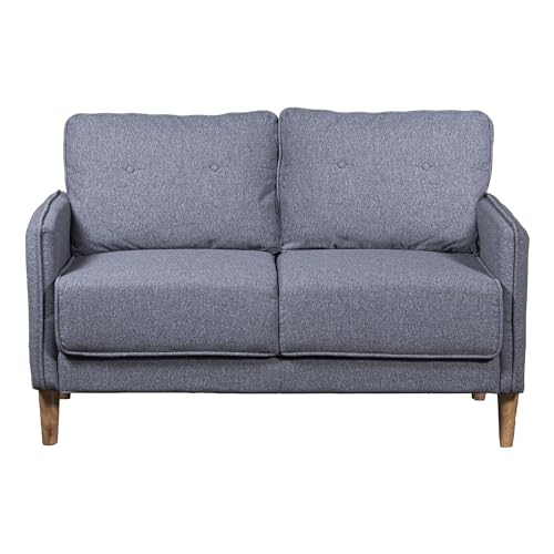 DRW Sofa, Polyester und Holz Gummi, grau, 131x75x86cm DRW Sofa, Polyester und Holz Gummi, grau, 131x75x86cm von DRW