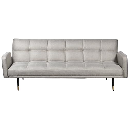 DRW Sofa, Polyester und Metall, Beige, Schwarz und Gold, 193x83x75cm von DRW