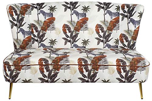 DRW Sofa aus Holz und Polyester mit Blättern und Ziegen, 145 x 78 x 88 cm DRW Sofa aus Holz und Polyester mit Blättern und Ziegen, 145 x 78 x 88 cm von DRW
