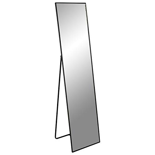 DRW Standspiegel aus Metall in Schwarz 37 x 150 cm von DRW