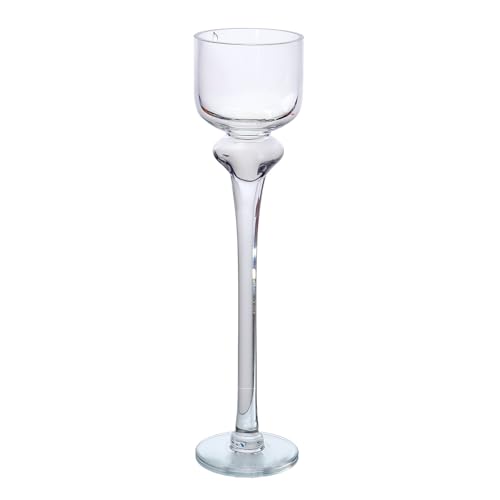 DRW Teelichthalter mit Glasfuß, transparent, 12 x 12 x 60 cm DRW Teelichthalter mit Glasfuß, transparent, 12 x 12 x 60 cm von DRW
