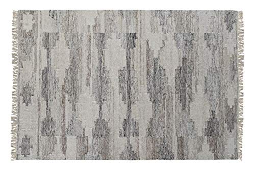 DRW Teppich aus Wolle in Beige und Grau 160 x 240 cm von DRW