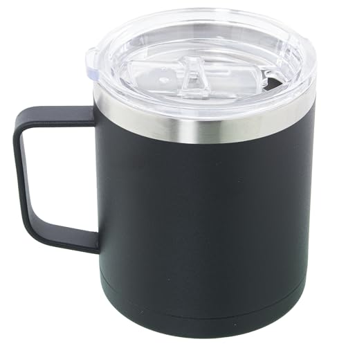DRW Thermobecher 350 ml aus Edelstahl, Doppelter Deckel aus Acryl in Schwarz und Transparent, 9 x 9 x 11 cm DRW Thermobecher 350 ml aus Edelstahl, Doppelter Deckel aus Acryl in Schwarz und Transparent, 9 x 9 x 11 cm von DRW