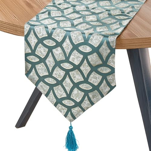 DRW Tischläufer aus Polyester, Blau, 30 x 1 x 180 cm von DRW