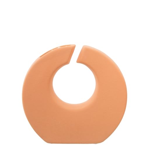DRW Tischvase, Keramik, Ziegelrot, 18 x 5 x 20 cm, Braun/Ziegelbraun, Medidas: 18x5x20cm von DRW