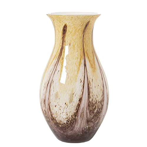 DRW Tischvase aus Glas in Sand, 20 x 37 cm von DRW