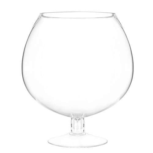 DRW Tischvase in Becherform, transparent, 28 x 28 x 31 cm von DRW