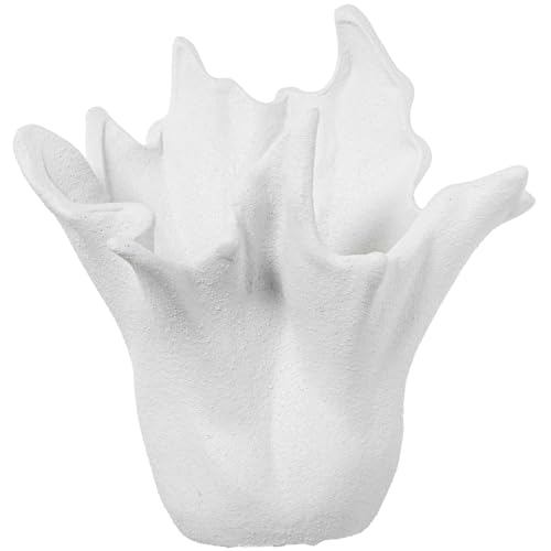 DRW Tischvase in Blumenform aus Keramik, weiß, 30 x 22 x 30 cm DRW Tischvase in Blumenform aus Keramik, weiß, 30 x 22 x 30 cm von DRW