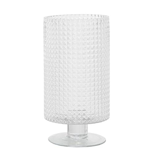 DRW Tischvase mit Glasfuß mit Relief, transparent, 11,5 x 11,5 x 25 cm DRW Tischvase mit Glasfuß mit Relief, transparent, 11,5 x 11,5 x 25 cm von DRW