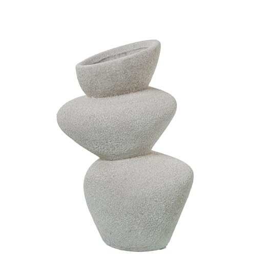 DRW Tischvase mit Keramikböden, Sandweiß, 20 x 11 x 30 cm DRW Tischvase mit Keramikböden, Sandweiß, 20 x 11 x 30 cm von DRW