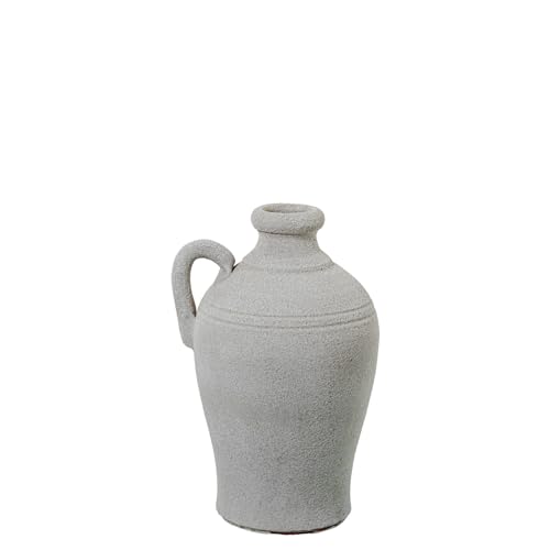 DRW Tischvase mit Keramikgriff, Sandweiß, 23 x 23 x 30 cm DRW Tischvase mit Keramikgriff, Sandweiß, 23 x 23 x 30 cm von DRW